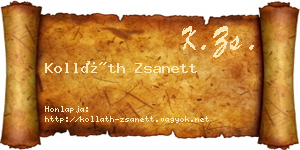 Kolláth Zsanett névjegykártya